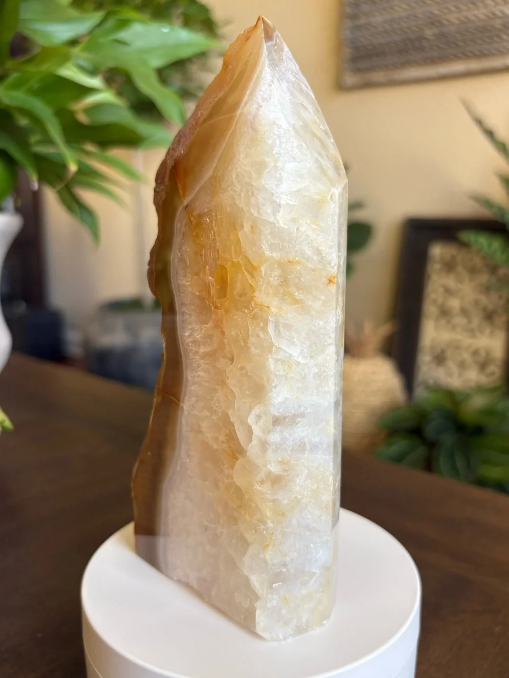 1.48 Pounds - Druzy Quartz x Chalcedony Large Crystal Tower with Imperfections